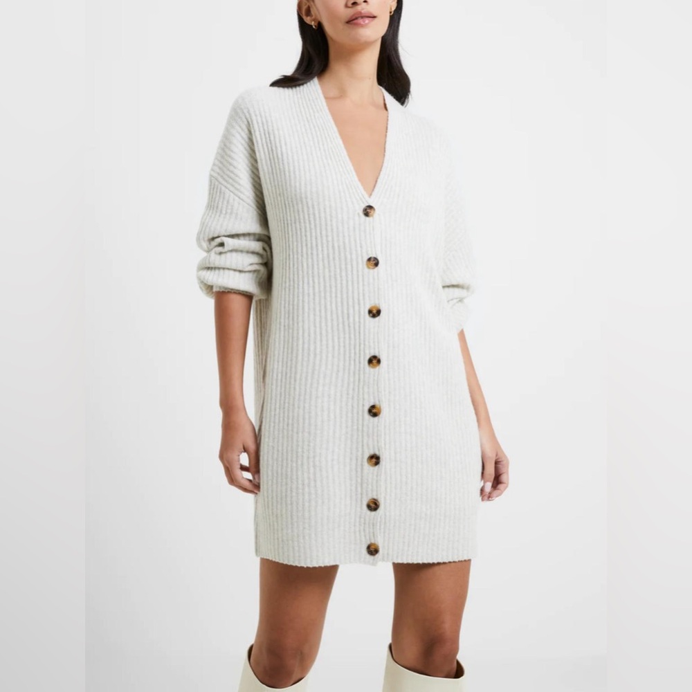 Vhari Ribbed Button Down Sweater Dress